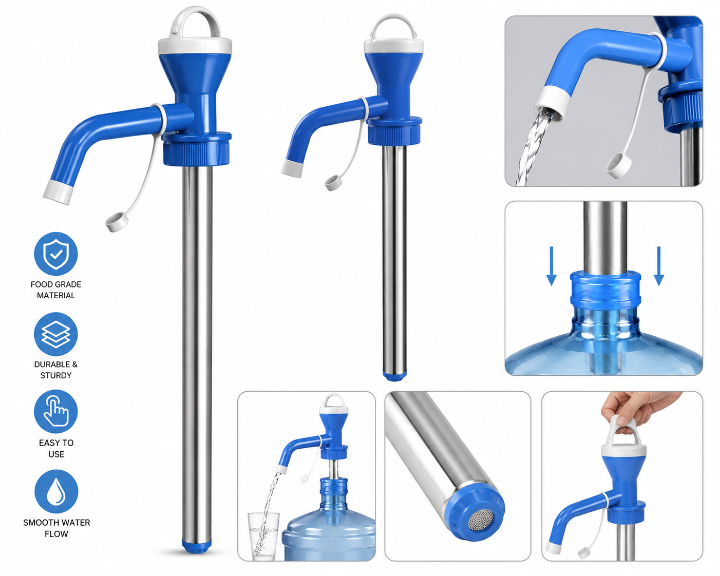 Stainless Steel Manual Hand Oil Pump for Kitchen Oil Containers